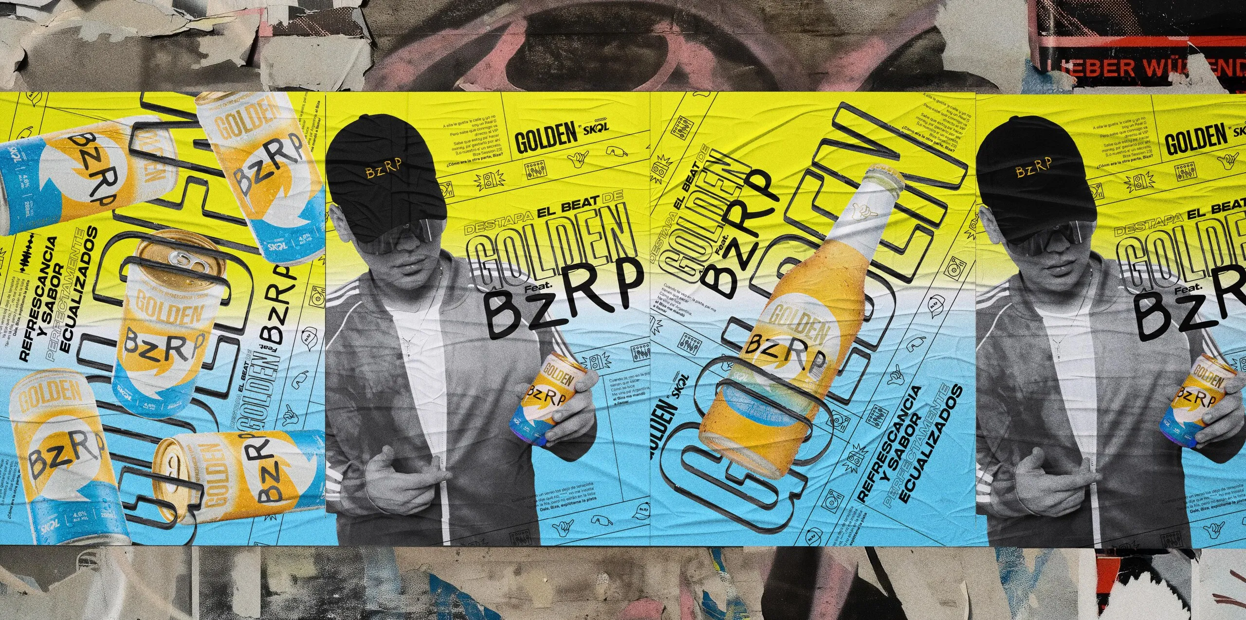 Mockup de posters Bizarrap X Golden